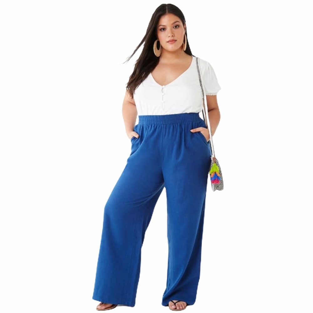Linen Wide Leg Pants Plus Size